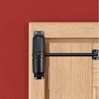 Черное приспособление для закрытия двери, 180 градусов, пружинный буфер, стопор, шкив, бесшумное регулируемое усилие, автоматическое устройство для закрытия двери, аксессуары для дверей