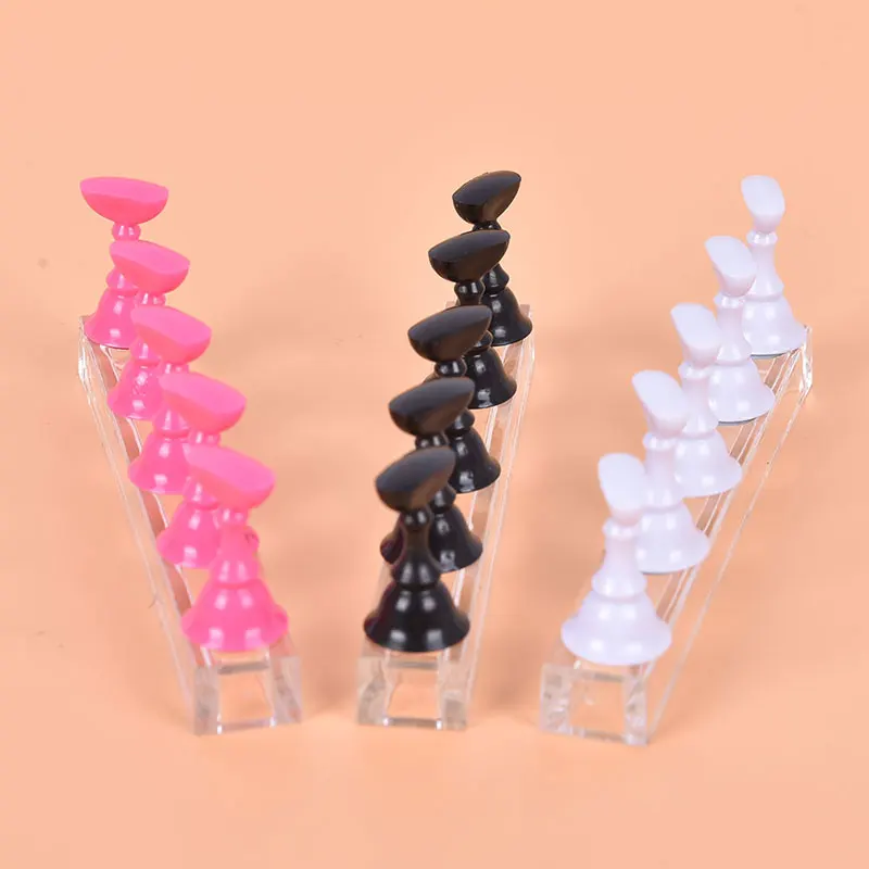 

False Nail Tips Practice Trainning Display Stand Holder Base Alloy Crystal Nail Art Polish Display Manicure Tools