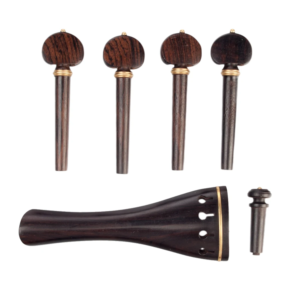 

Durable Ebony 4/4 Violin Accessories Kit Tailpiece Tuning Peg End Pin