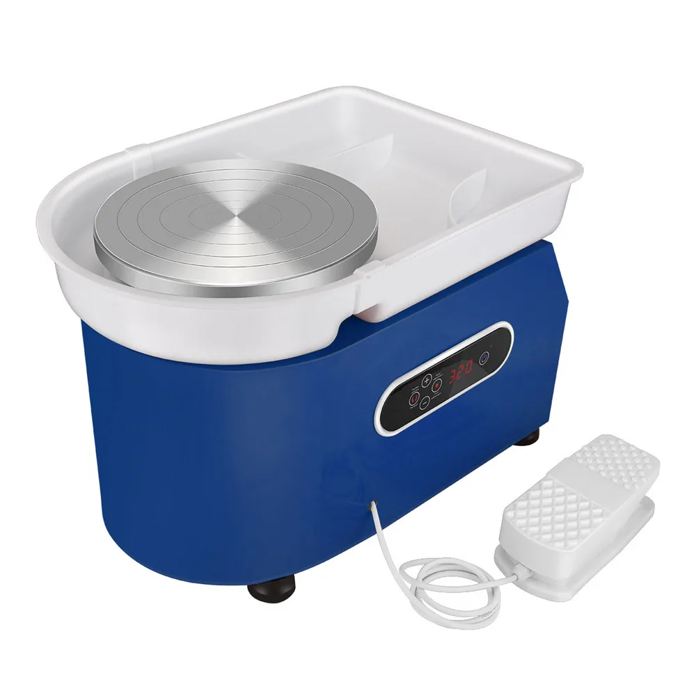 Rueda el&eacute;ctrica de cer&aacute;mica con pedales de pie, m&aacute;quina para formar cuencos lavables y desmontables con 11 piezas, herramientas de arcilla DIY-4