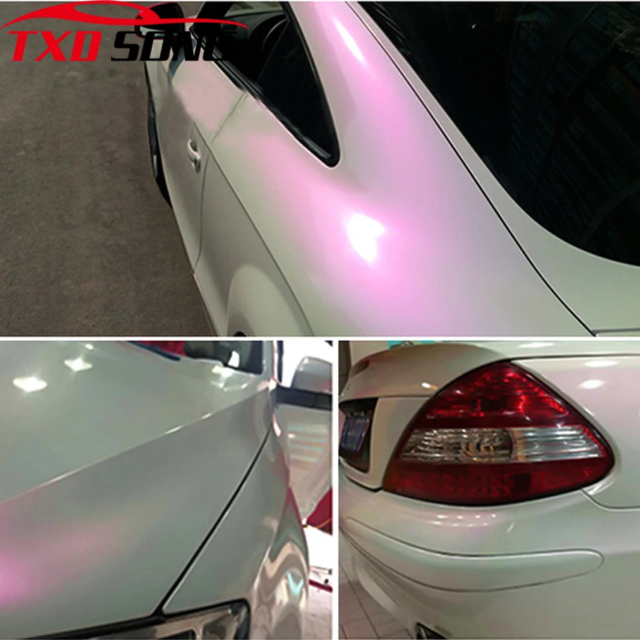 Виниловый стикер хамелеон блестящий белый с пузырьками воздуха металлик