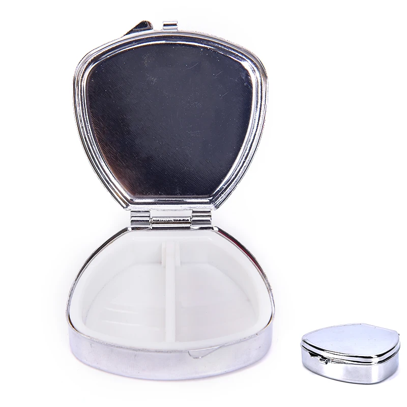 Portable Small Metal Round Rectangular Silver Tablet Pill Box Container Medicine Case Holder | Красота и здоровье