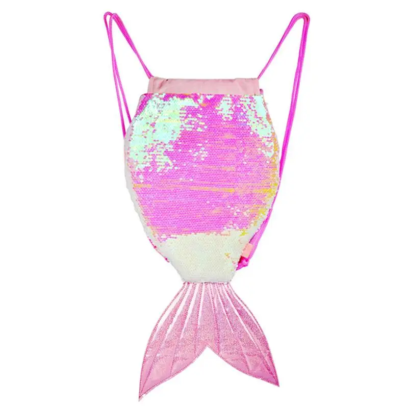 Рюкзак с блестками и хвостом русалки блестящая сумка на шнурке для хранения
