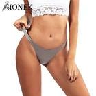 BIONEK женские сексуальные заманчивые тонкие стринги из ледяного шелка, нижнее белье с низкой посадкой, нижнее белье для девушек, удобные дышащие трусы, шелковые трусы
