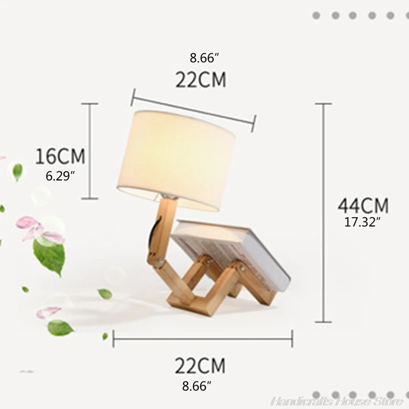 

Creative Robot Shaped Table Lights Living Room Flexible Wooden LED Table Lamps Nordic Modern Working Learning Interior M06 21
