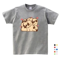 kids girls summer clothes a group of cute puppies printing t shirt girls summer clothes short blue cotton t shirts 3 15 years