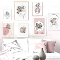modern stick figure painting and flower poster home decoration canvas painting hd printing for bedroom living room waterproof