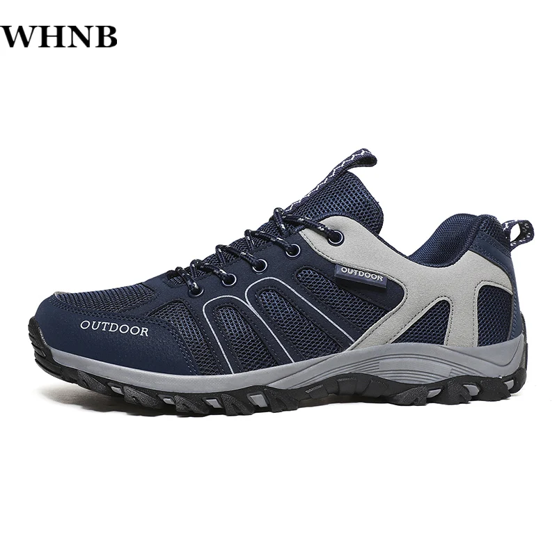 

WHNB Men's Sneakers Fashion Men Mesh Casual Shoes Men Outdoor Breathable Trekking Shoes Autumn New Comfortable Male Hiking Shoes