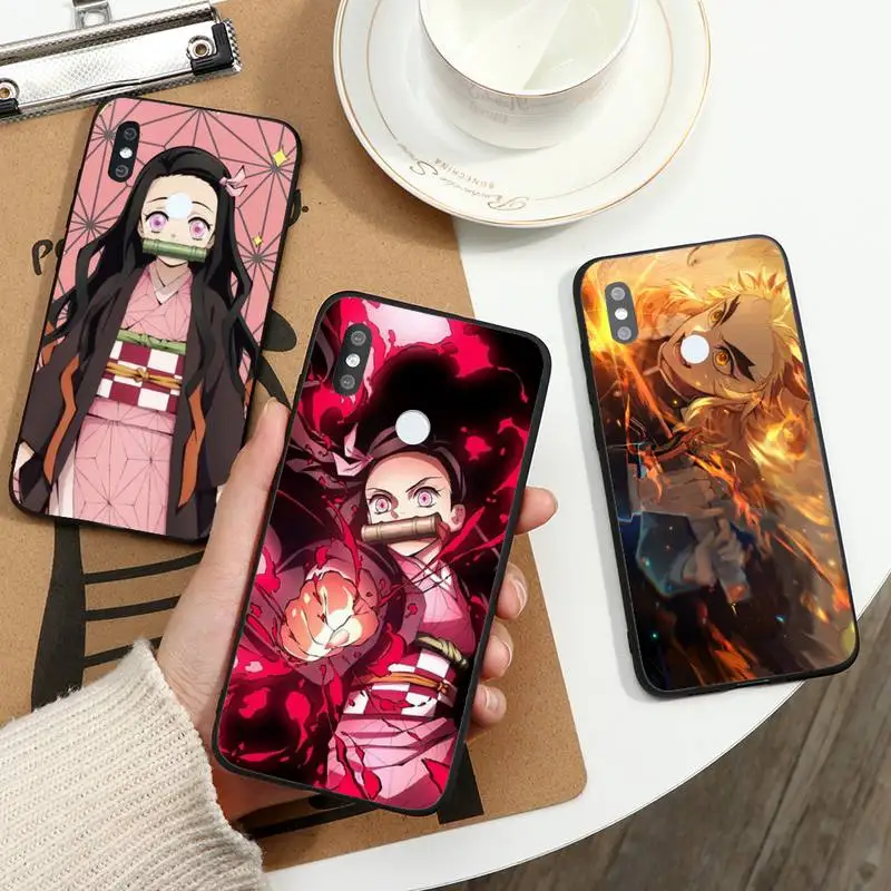 

Kimetsu no yaiba Japan anime Phone Case For Xiaomi Redmi note 7 8 9 11 t s 10 A pro lite funda shell coque cover