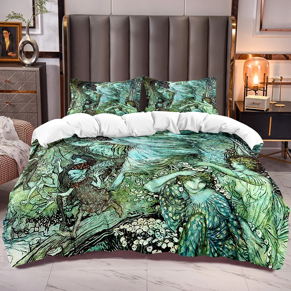 

Kids Bedding Duvet Cover Sets with Angels and Elves Pattern White Reverse Microfiber Soft Comforter Cover Sets