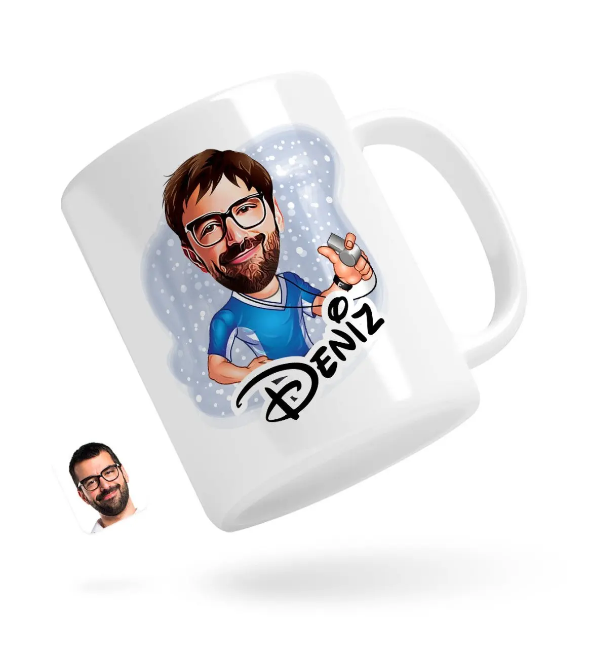 

Персонализированные Для мужчин тренерский карикатура белая кружка Bardak-1