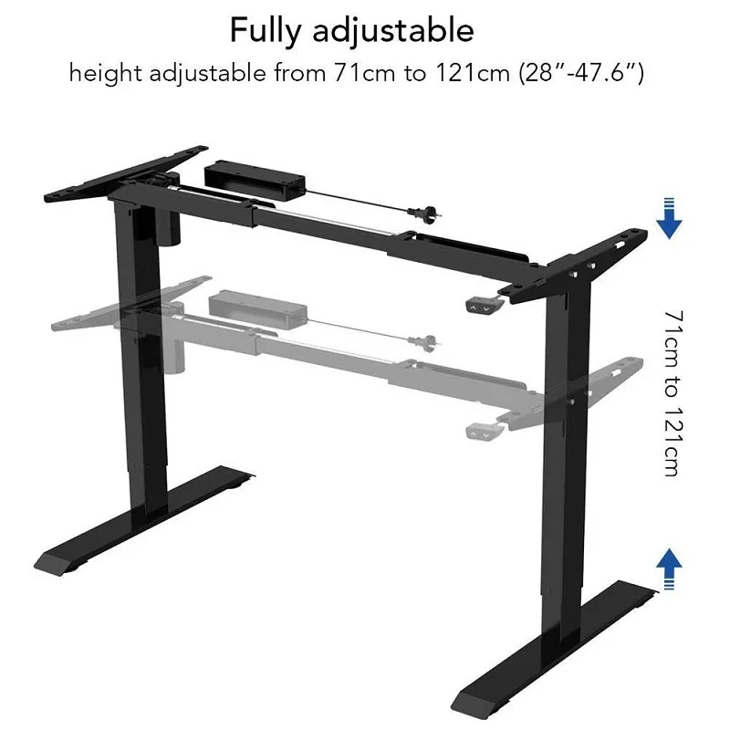 Электрический стоячий двухступенчатый стол с регулируемой высотой