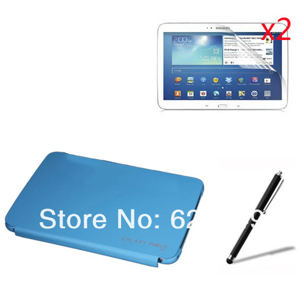 Официальный Кожаный чехол-книжка с подставкой + 2x пленки Стилус для Samsung Galaxy Tab 3