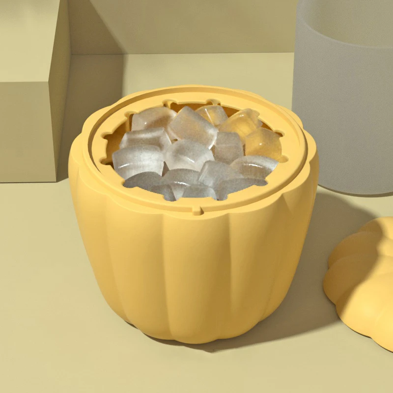 

1Pc Silicone Ice Bucket for Whiskey Wine Cocktail Party Barware Lid Pumpkin Shaped Cube Maker Mold ice tray DIY Kitchen Supplies