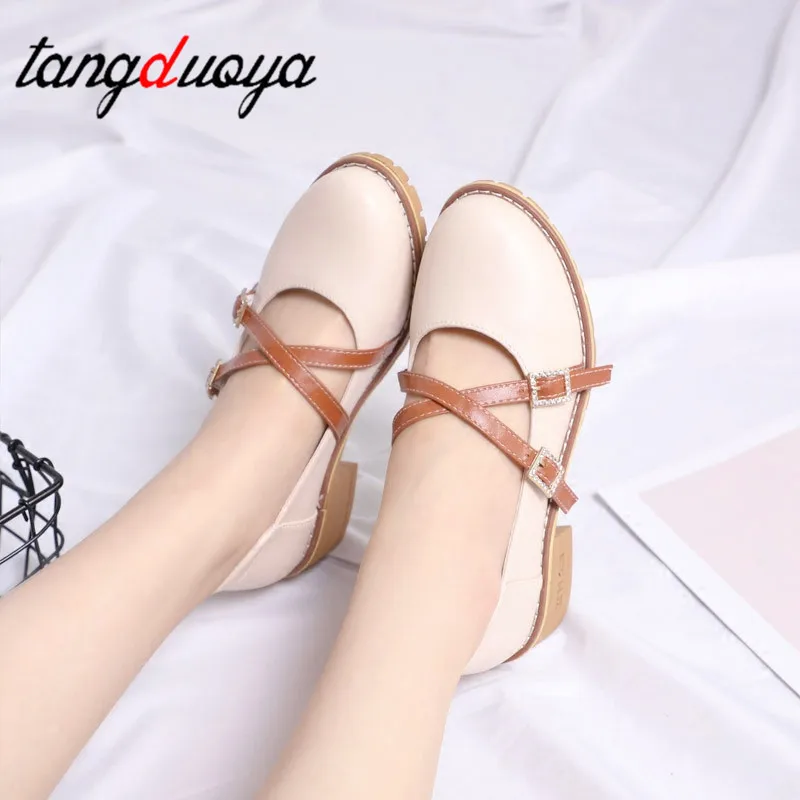 Для девочек Женская обувь на низком каблуке в туфли лодочки с бантом квадратном