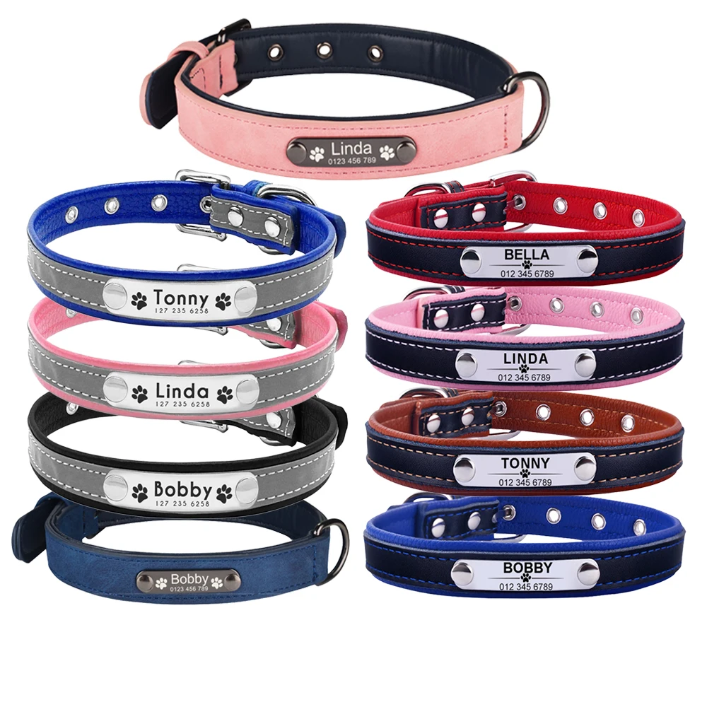 

Puppy Medium Large Unisex Dogs Collar Personalized Dog Collar Custom Engraved Name ID Tag Adjustable Nylon Products Dog Collars