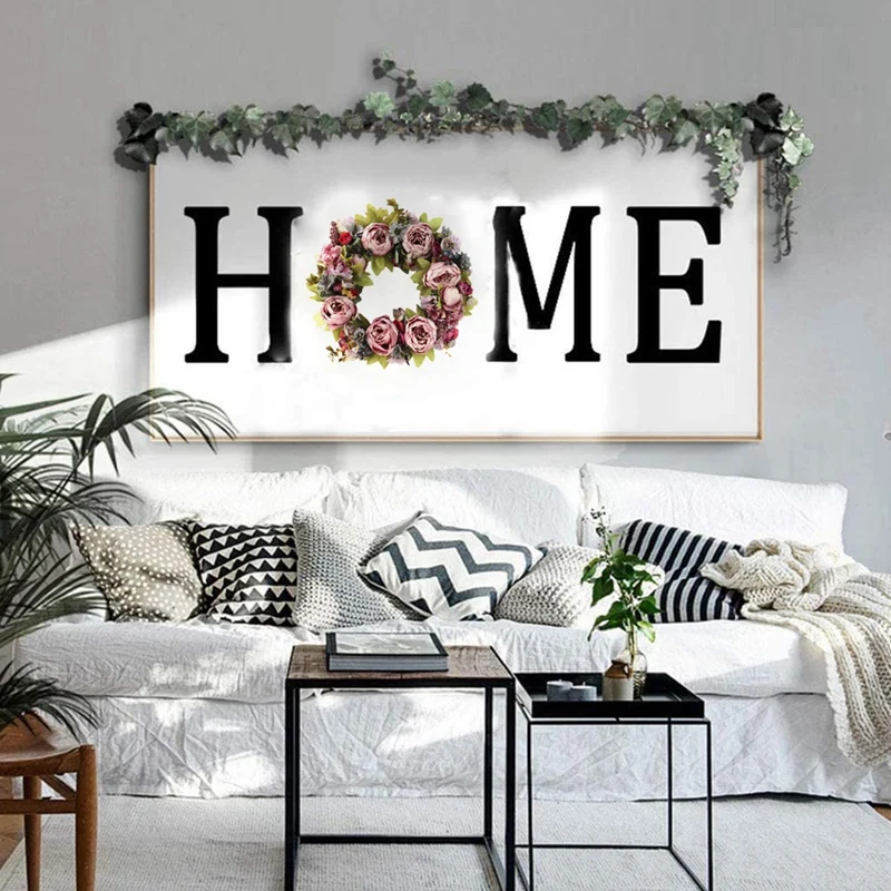 

Artificial Peony Flower Wreath Christmas Wreath for Front Door Wall Window Wedding Party Farmhouse Home Decoration