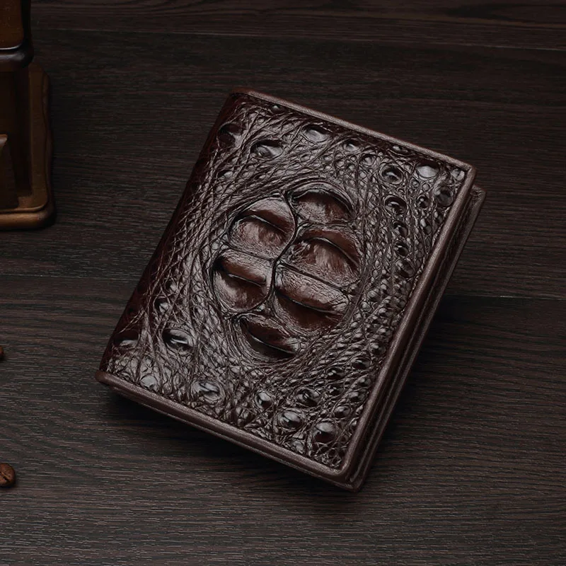 Маленький кошелек mccorco Настоящий мужской Кошелёк из кожи аллигатора человек