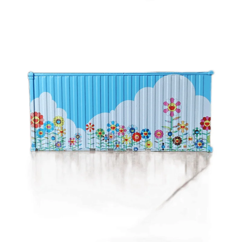 

Модель грузового автомобиля из сплава с имитацией контейнера 1/64, коллекция украшений для грузового ящика, открывается дверь