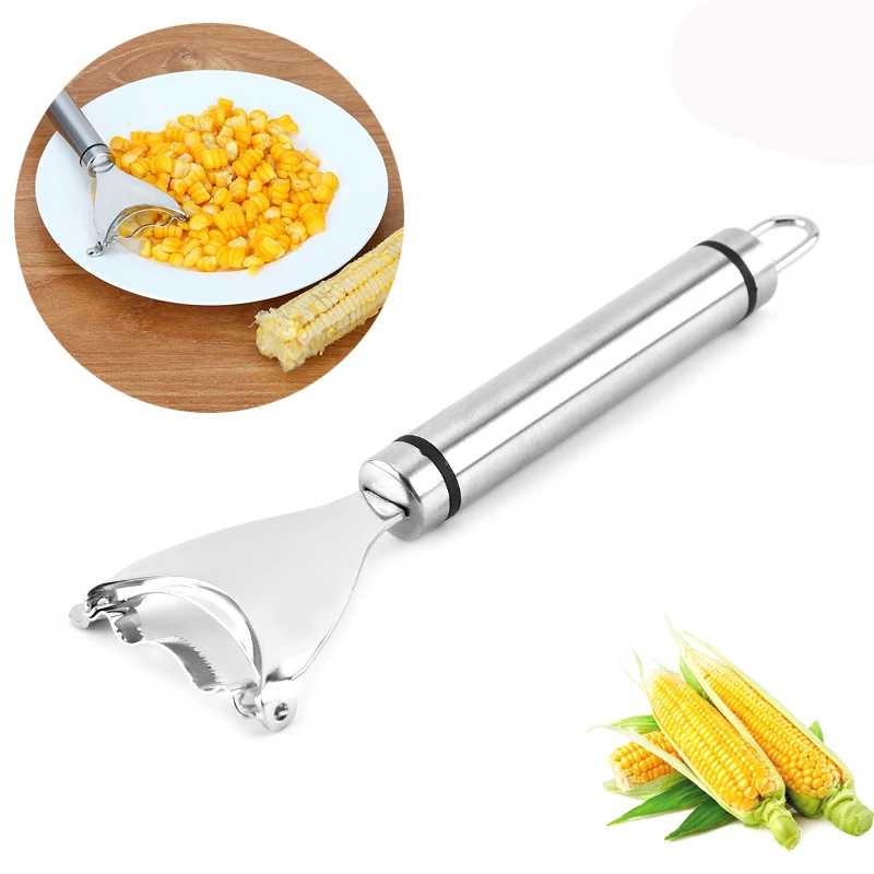 

100 PCS Stainless Steel Corn Stripper Cob Peeler Threshing Kitchen Cutter Slicer Fruit & Vegetable Tools Wholesale K1