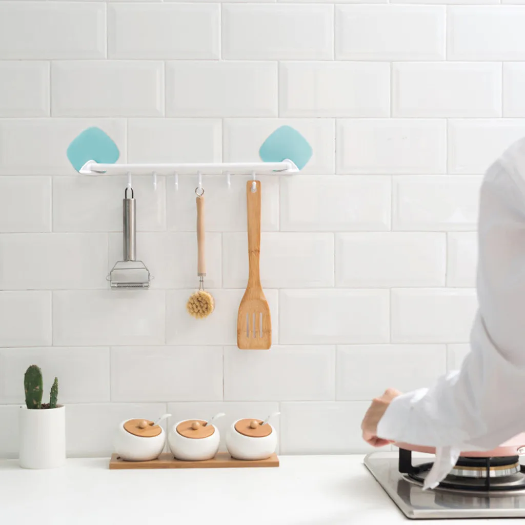 6 шт. крючков полки креативные для ванной кухни настенные висячие бесшовные без