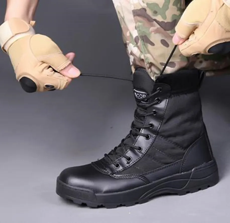 Модные новые зимние теплые походные ботинки и для пустыни мужские тактические
