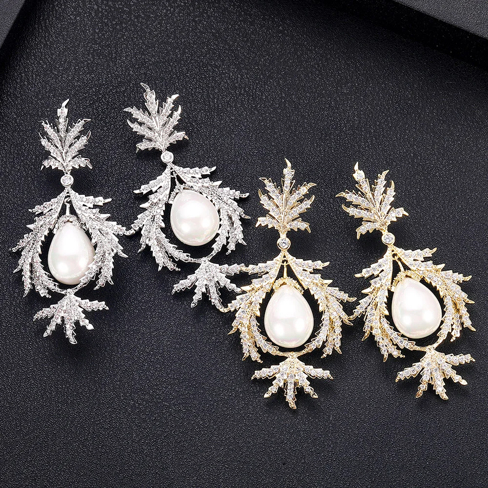 Jankelly новый дизайн роскошные AAA Циркон Круглой формы в форме цветка серьги для