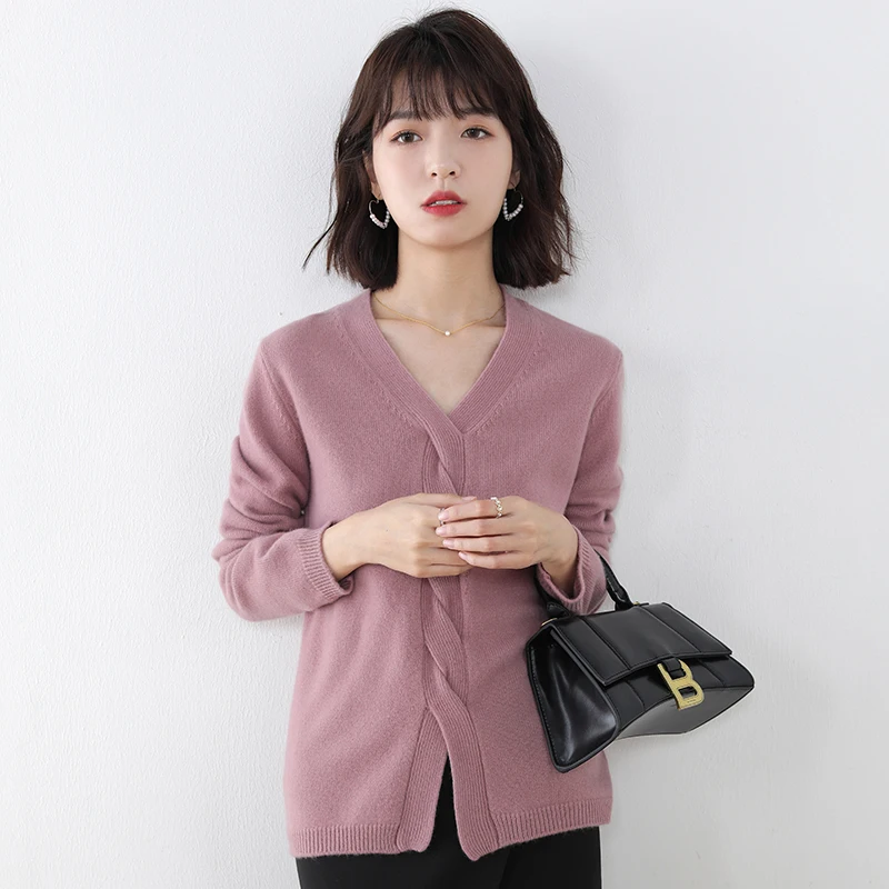 Новинка весна-осень свитер из чистой шерсти женский кашемировый пуловер с