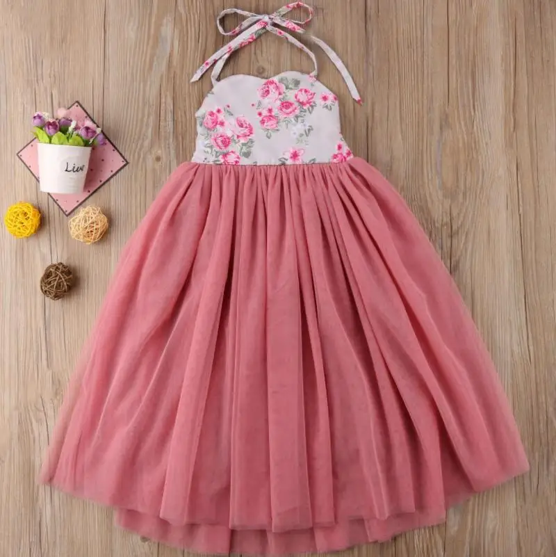 Рождественское платье для малышей элегантное хлопковое принцессы с цветочным