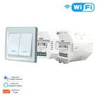 Скрытый 2 банды 2 Way WiFi + RF433 Smart LifeTuya APP Remote Control светильник Switch Module работает с Alexa Google Home No Hub