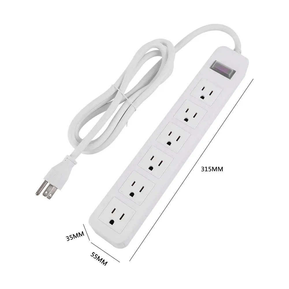 

Outdoor Power Strip Arch Overload Protection Anti-Electric Shock 5/6 Outlet 1500W Overload Protector Socket Outlet Extension