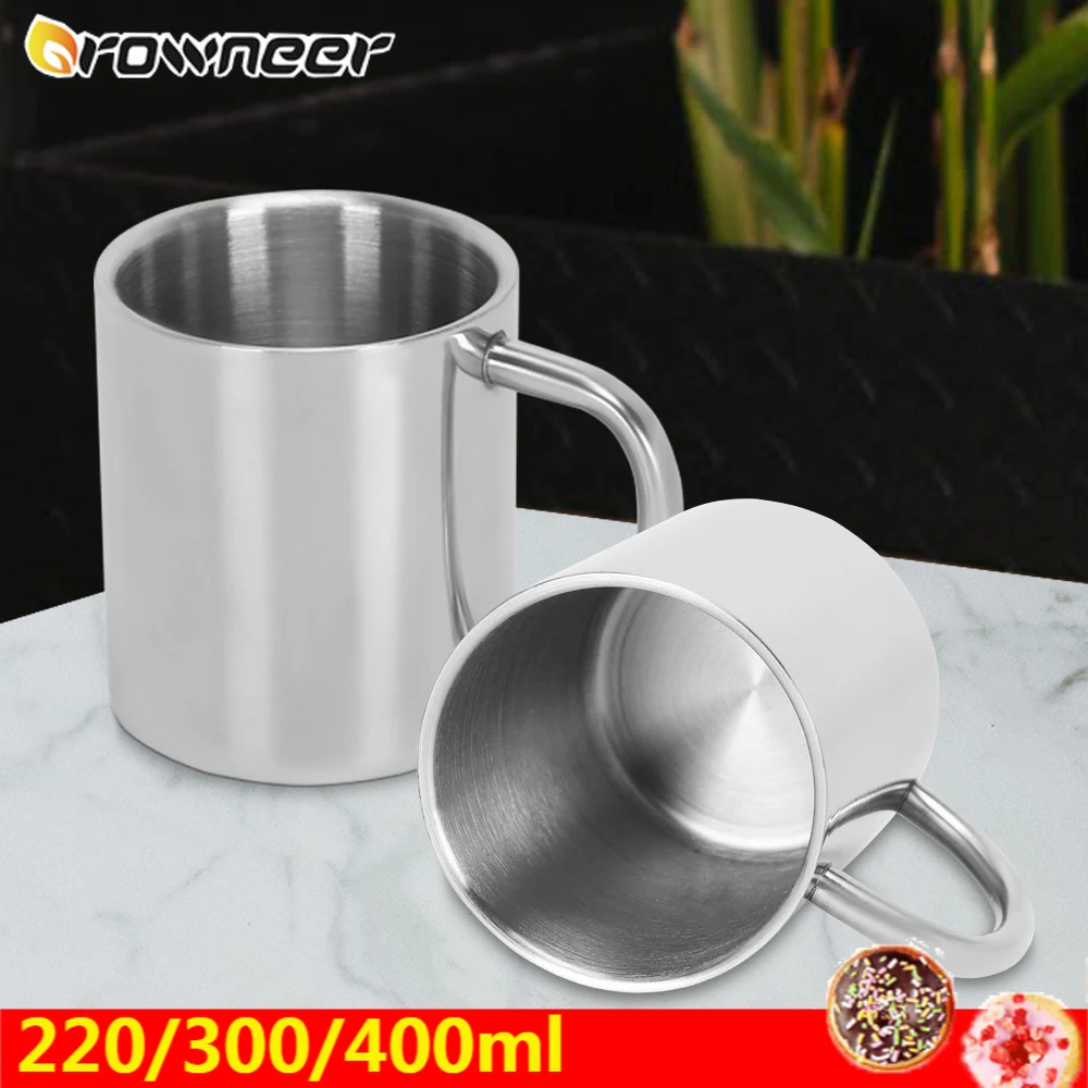 Кофейная кружка с двойными стенками 220/300/400 мл защита от ожогов изолированная