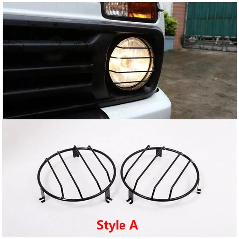 Передний абажур для передней фары из углеродистой стали для LADA NIVA, защитная крышка, сетка для литья автомобиля, аксессуары для отделки, набор из 2 шт.
