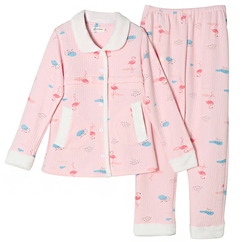 

100% Cotton Cartoon Printed Cotton 2PCS/Sets Maternity Nursing Sleepwear Nightwear for Pregnant Women Pregnancy Pajamas Homewear