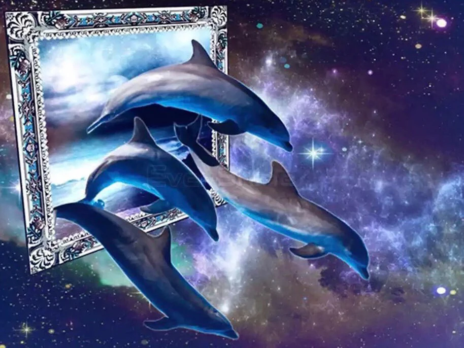 

Diamond Painting 5D DIY Dolphin Diamond Embroidery Rhinestone Animal Picture Diamond Mosaic Home Decor