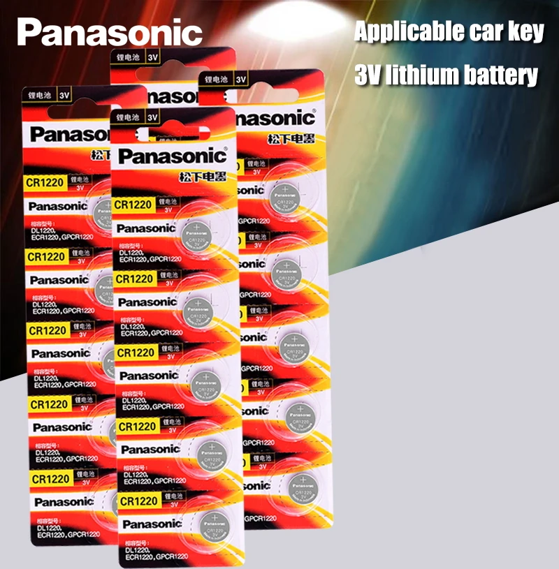 20 шт. оригинальные Panasonic CR1220 кнопочные батареи CR 1220 3 В литиевая батарея BR1220 DL1220