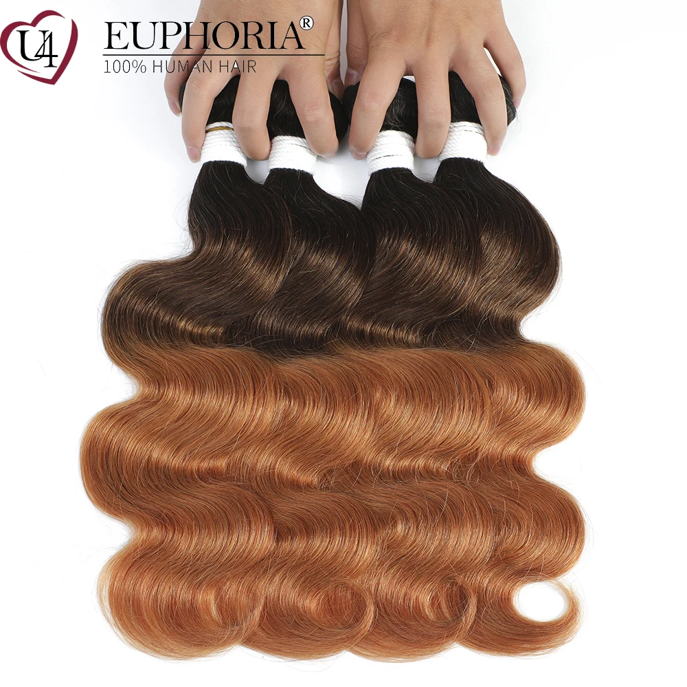 1B/4/30 волнистые волосы для тела пряди бразильские человеческие Remy 3/4 Омбре