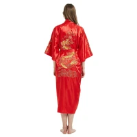 luxury women embroidery dragon robes plus size 3xl chinese nightgown nightdress traditional nightwear kimono bath gown homewear