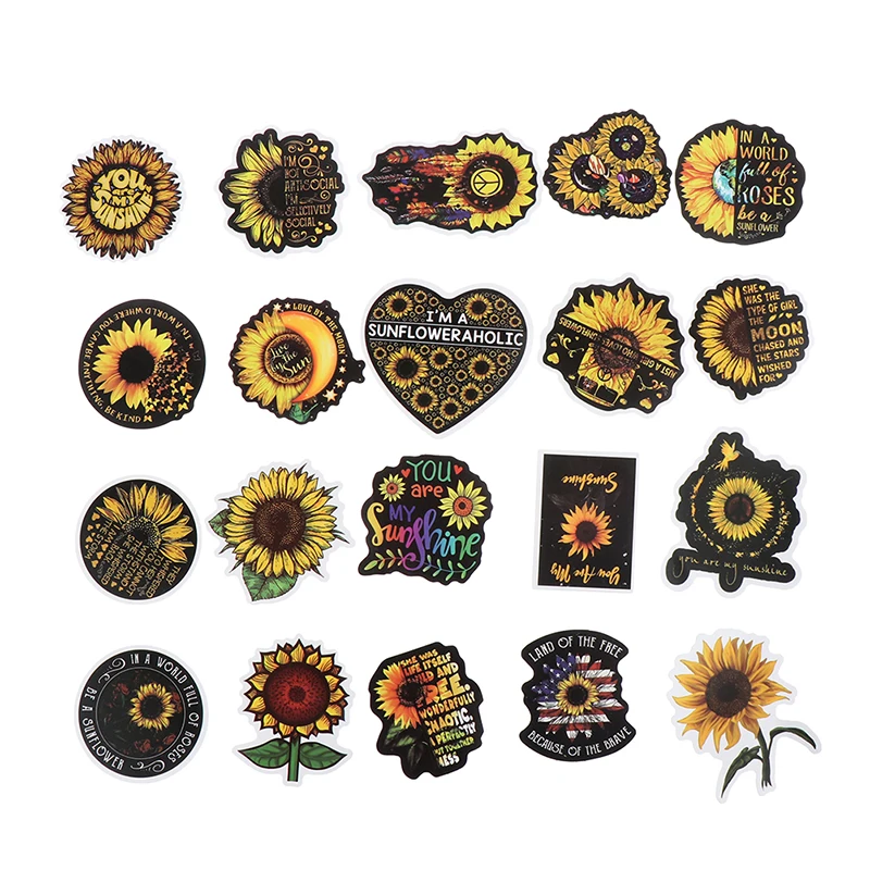 

50Pcs Sunflower Waterproof Stickers You are My Sunshine For Car Luggage Fridge Laptop Motorcycle DIY Decals