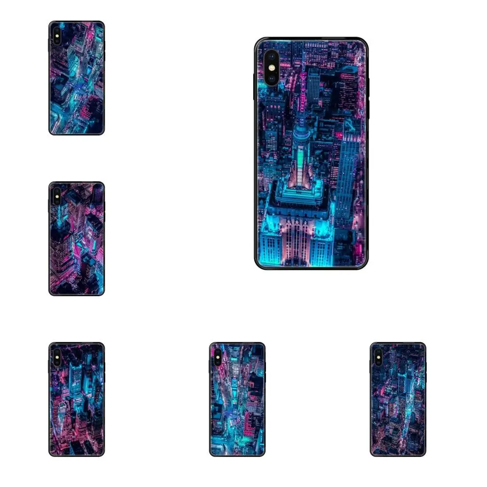 Красивый городской пейзаж ночного Нью-Йорка для телефона Samsung Galaxy Note 4 8 9 10 20 Plus Pro J6