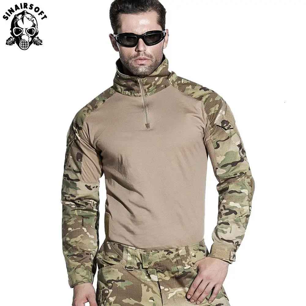 SINAIRSOFT военная форма Мультикам армейская боевая рубашка Униформа тактические брюки с наколенниками Камуфляжный костюм Одежда для охоты