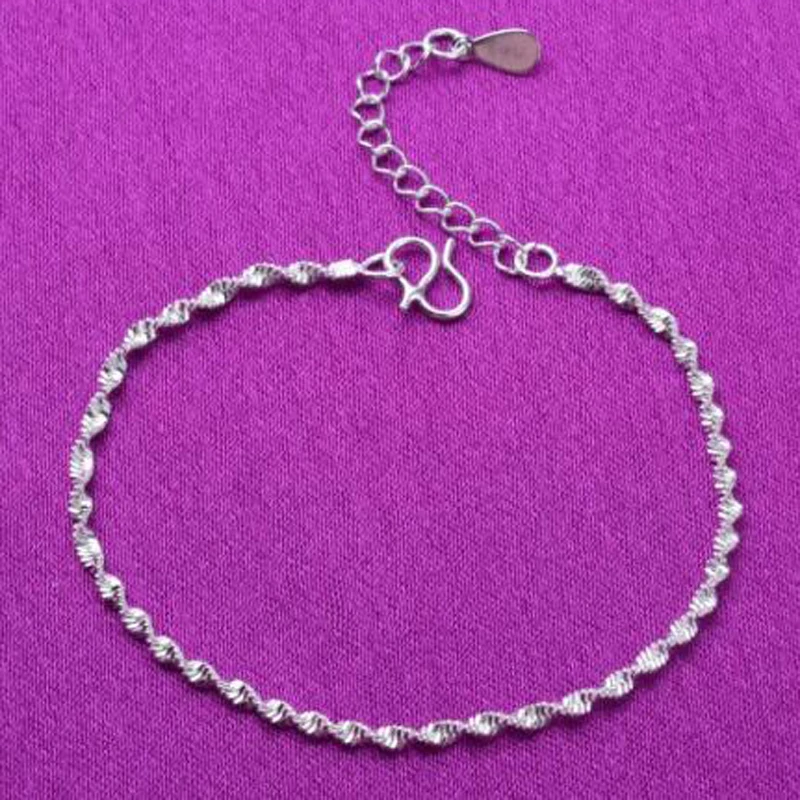 Браслет цепочка из серебра 925 пробы с бусинами шармами|Цепочки и браслеты| |