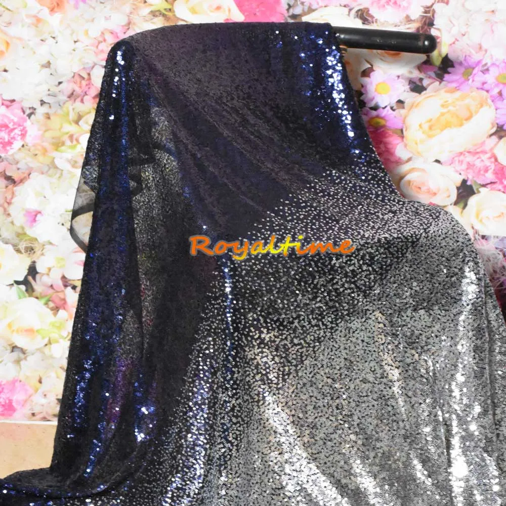 Royaltime градиентная темно-сине-серебряная блестящая ткань стрейч спандекс вышитая