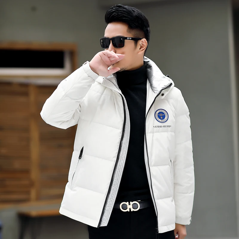 Casual Winter Mens Hooded 90% White Duck Down Jacket Outwear Tops Warm Puffer Coats Large Size 4XL Fashion Thick Parkas Clothing