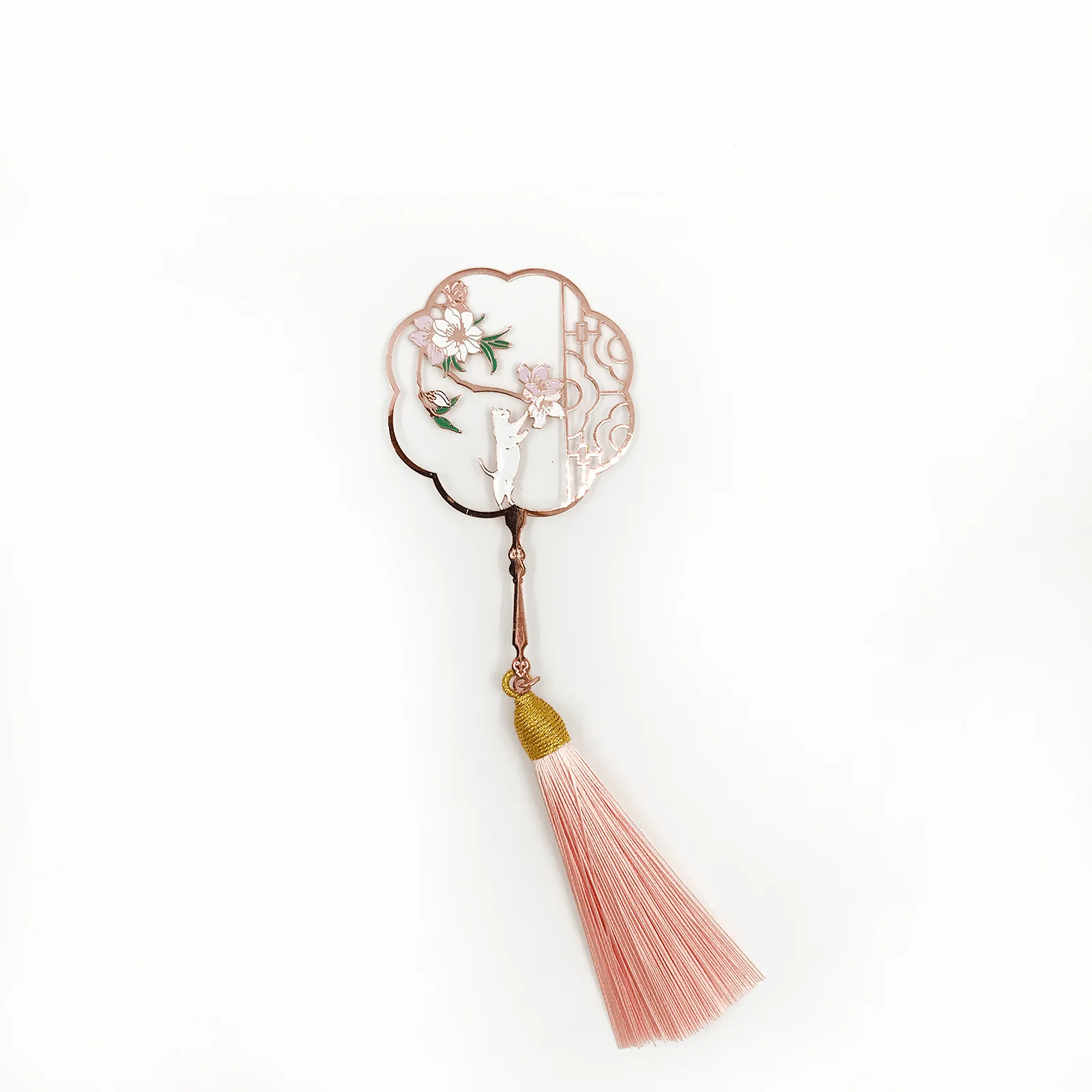 Металлическая Закладка выдолбленный Кот вентилятор милый простой креативный