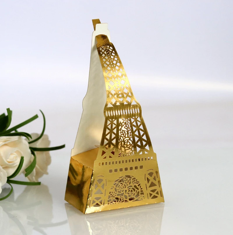 50 шт. лазерная резка Парижа знаменитая башня Свадебная коробочка для сладостей