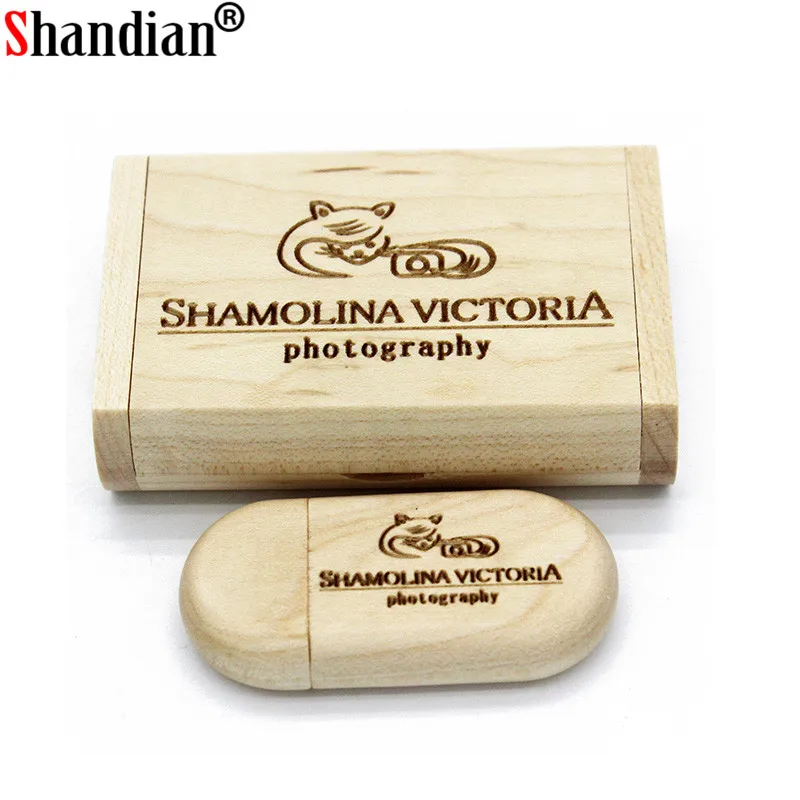 Usb флеш накопитель SHANDIAN деревянный в коробке 4/8/16/32/64 ГБ|USB флэш-накопители| |