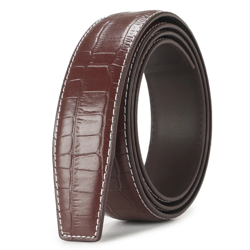 3.5cm Wide Designer Belts Men High Quality Cowhide Crocodile Pattern Leather Belt Without Buckle Black Brown | Аксессуары для