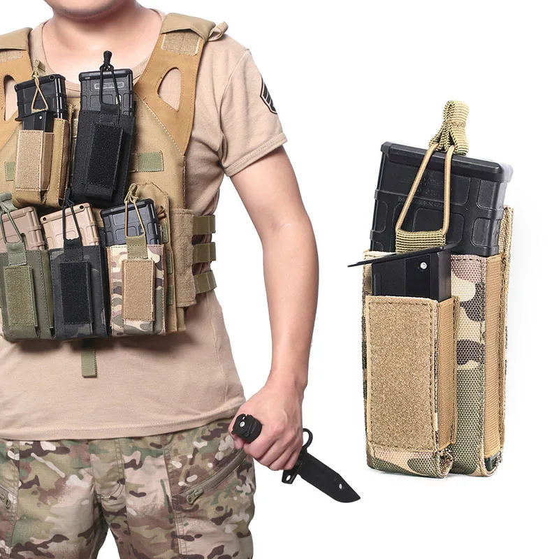 

Molle System Magazine Pouch 1000D Nylon Double Layer Storage Bags Airsoft Tactical Ak Ar M4 Ar15 Rifle Pistol Mag Carrier Case