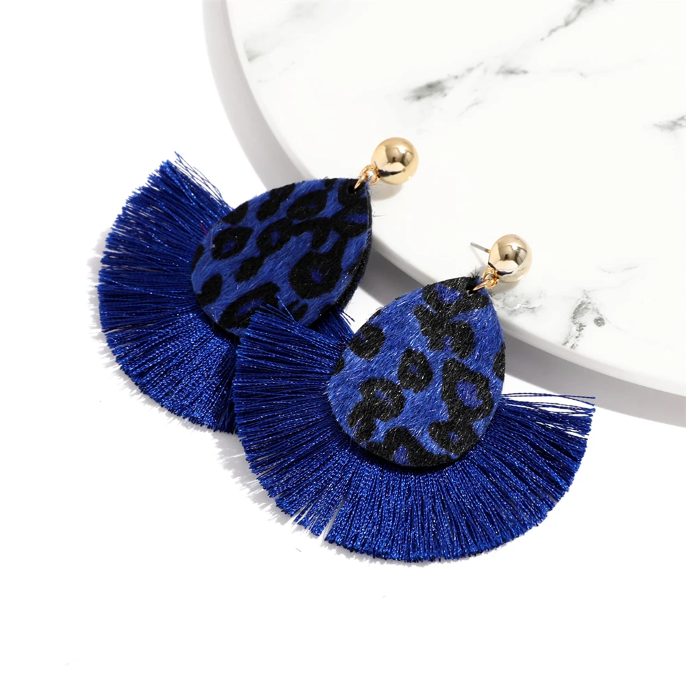 Леопардовые серьги с кисточками для женщин Золотые модное ювелирное изделие